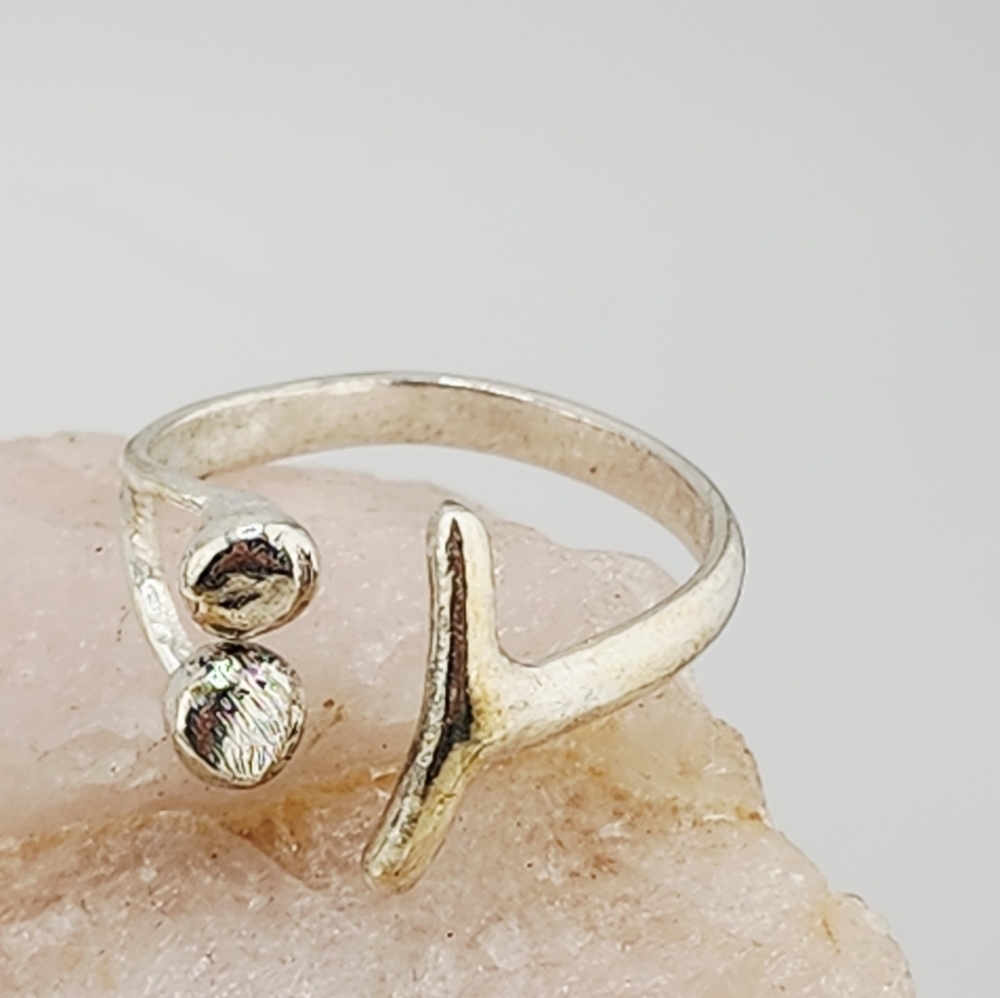 HAPPY FACE ADJUSTABLE HANDMADE RING SIZE 4 - Picture 4 of 9